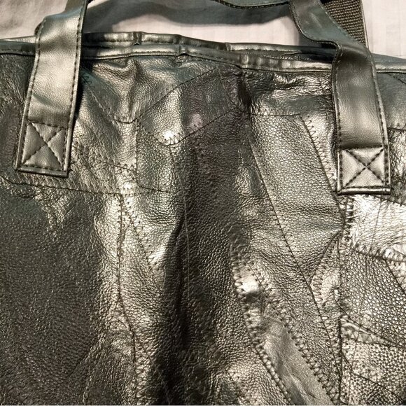 Patchwork Leather Garment Bag with embroidered Dallas Dance Festival Logo - Picture 14 of 14